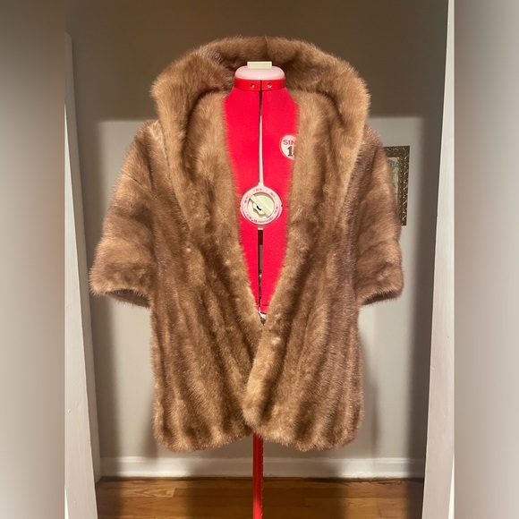 Stunning Vintage Denholm’s Brown Mink Fur Stole / Cape 1940s-1950s - Picture 3 of 12